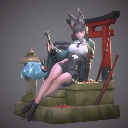 Hoshimi Miyabi (Zenless Zone Zero) resin figure by CW Studio — studio render 2