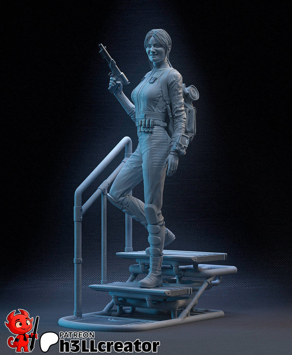 Lucy MacLean (Fallout) resin figure by h3LLcreator — studio render 4