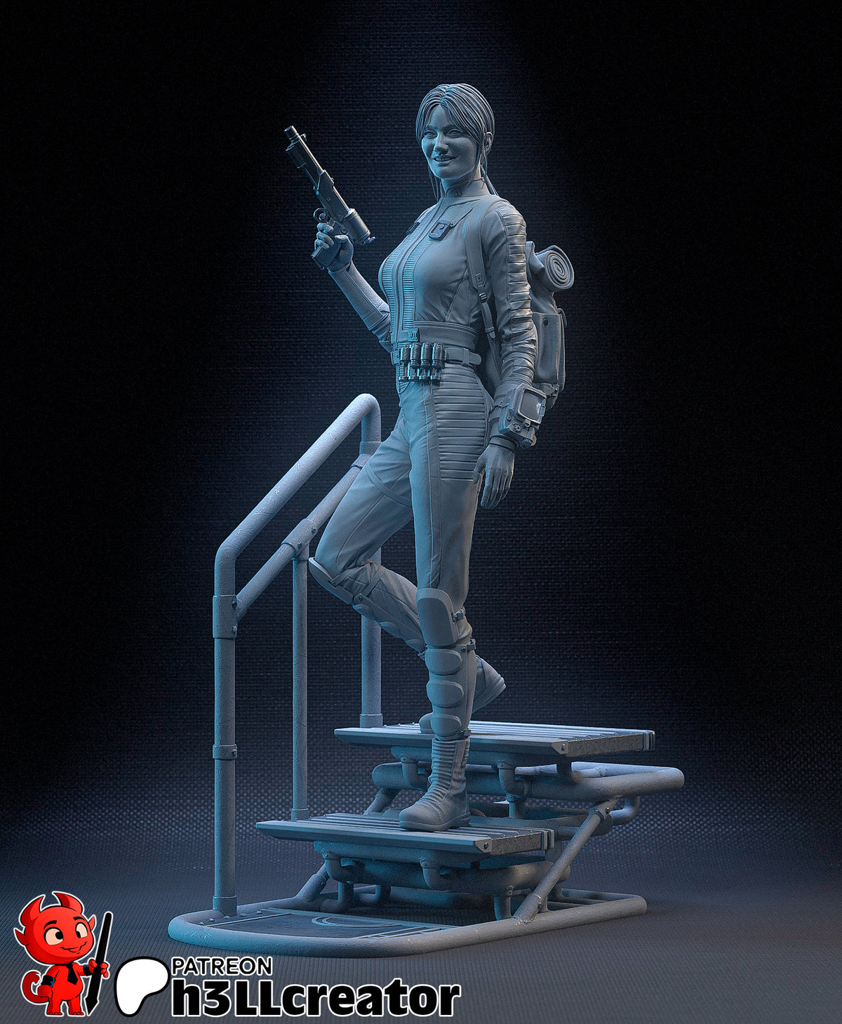 Lucy MacLean (Fallout) resin figure by h3LLcreator — studio render 4