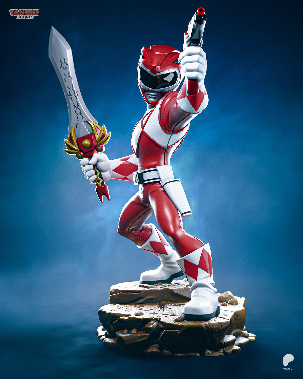 Red Ranger (Power Rangers) resin figure by Tanuki Figures — studio render 2