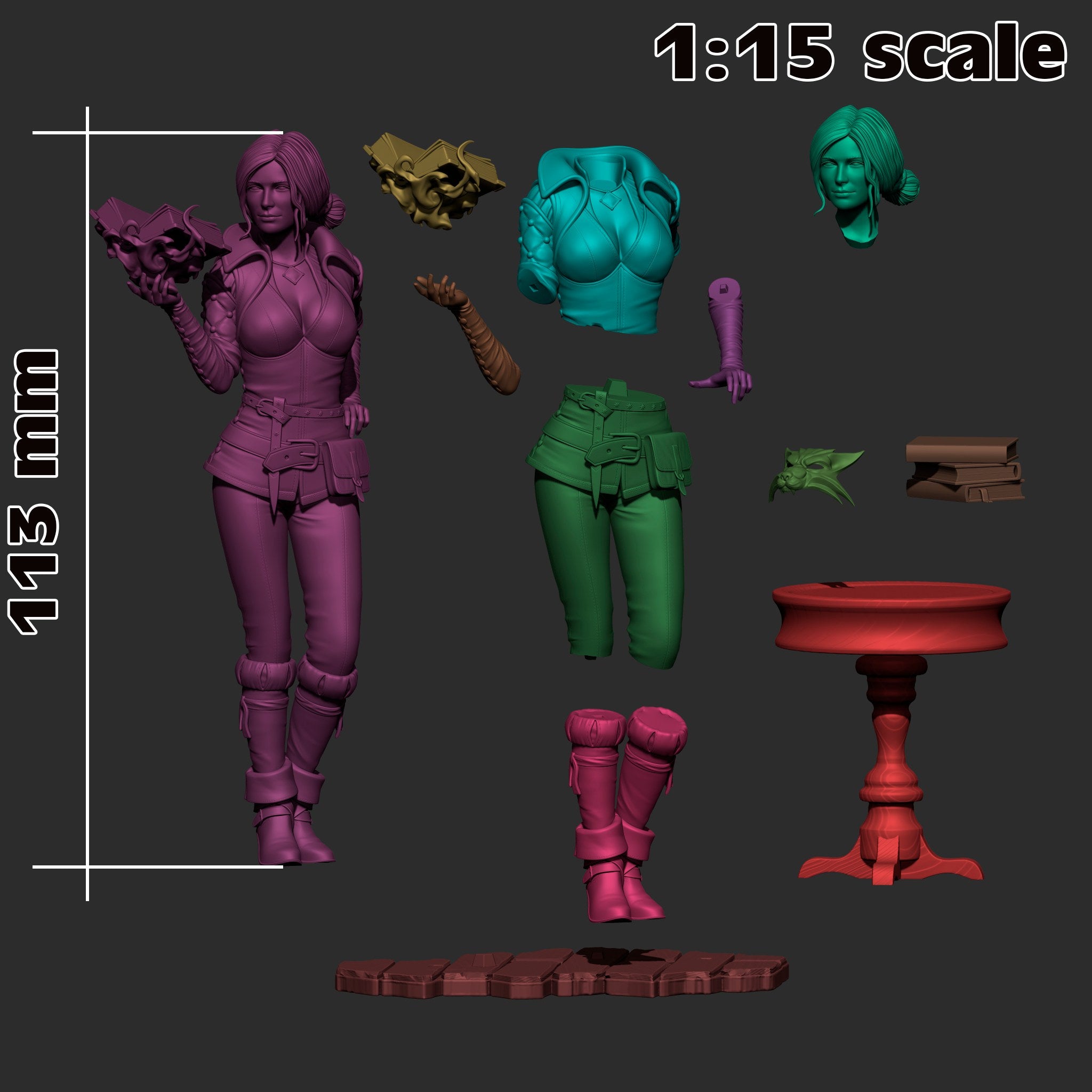 Triss Merigold (The Witcher) resin figure by h3LLcreator — studio render 5