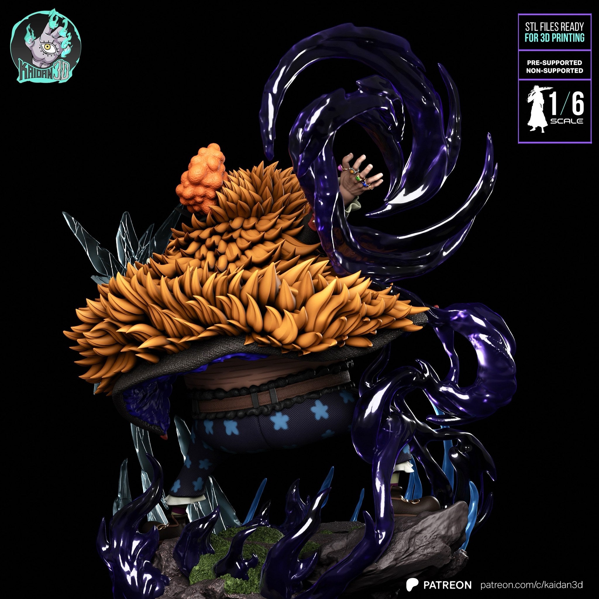 Blackbeard (One Piece) resin figure by Kaidan 3D — studio render 6