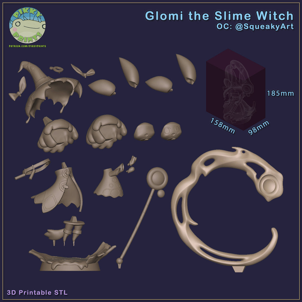 Glomi the Slime Witch (_Original Characters) resin figure by PikkyPrints — studio render 6