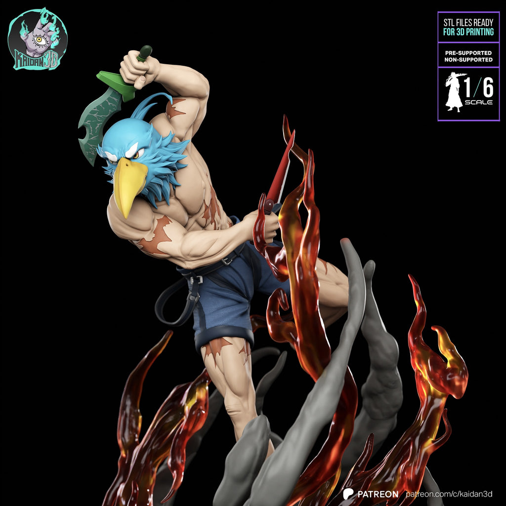 Sunraku (Shangri-La Frontier) resin figure by Kaidan 3D — studio render 4