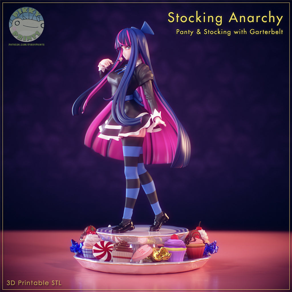 Stocking Anarchy (Panty and Stocking) resin figure by PikkyPrints — studio render 3