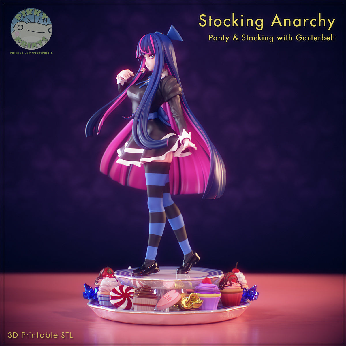 Stocking Anarchy (Panty and Stocking) resin figure by PikkyPrints — studio render 3