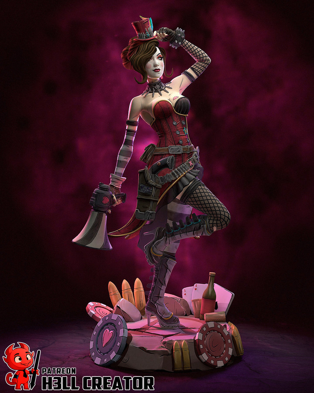 Mad Moxxi (Borderlands) resin figure by h3LLcreator — studio render 2