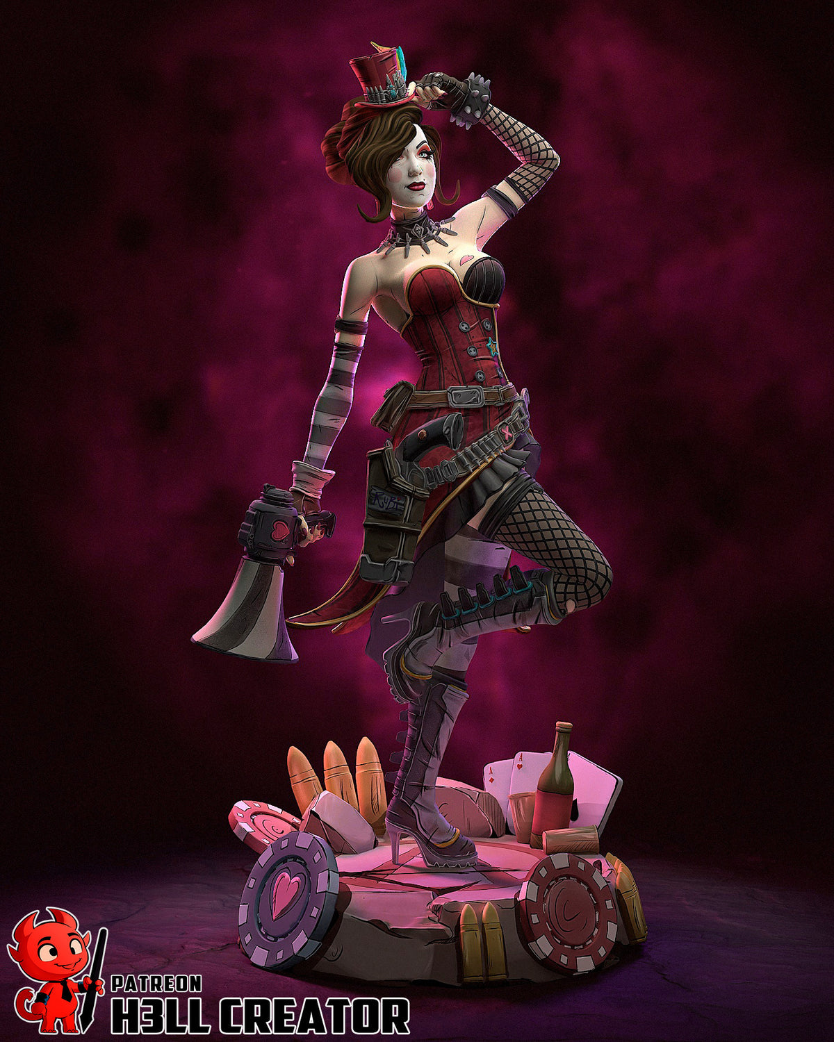 Mad Moxxi (Borderlands) resin figure by h3LLcreator — studio render 2