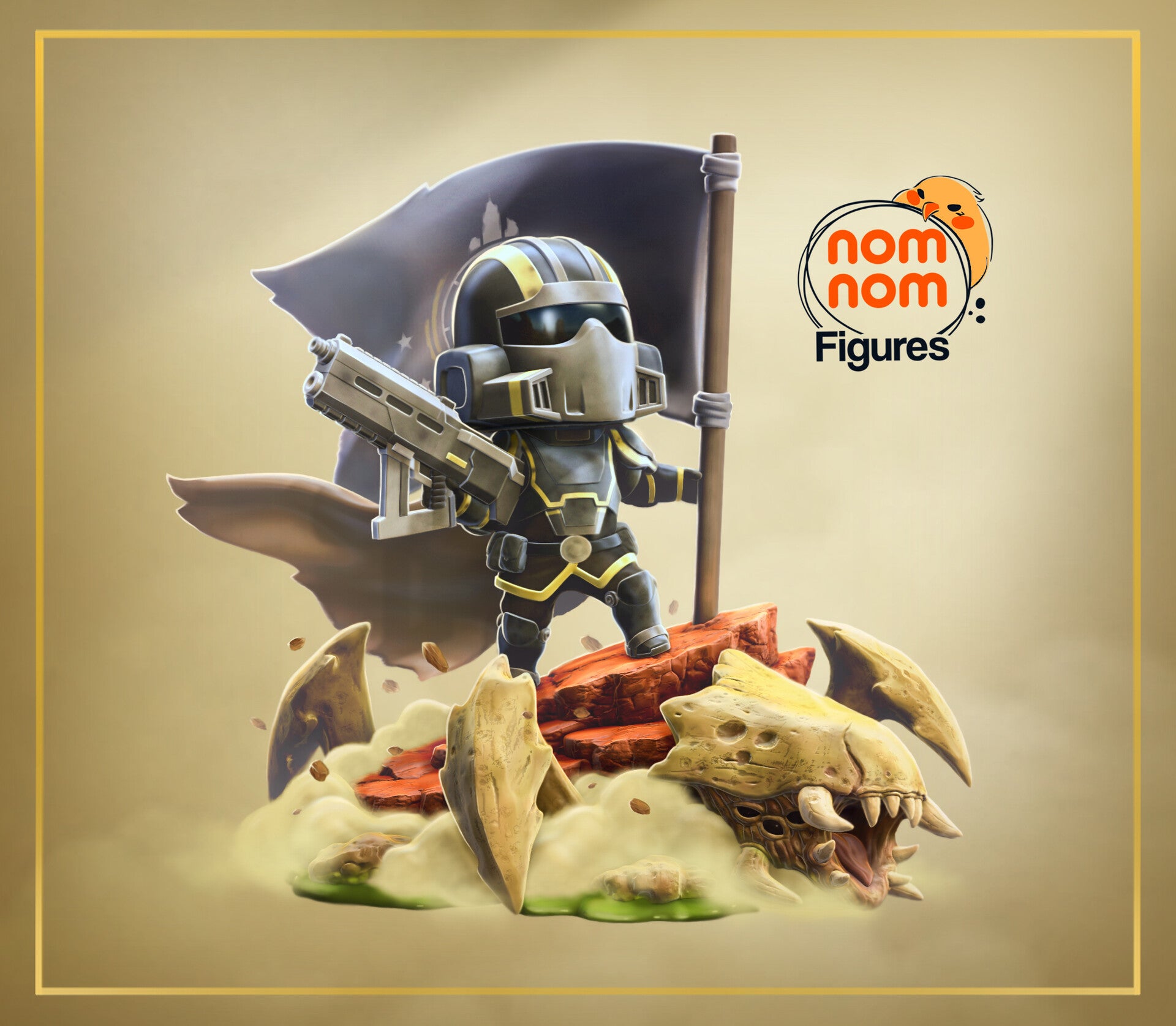 Helldivers 2 Chibi resin figure by NomNom Figures — studio preview 1