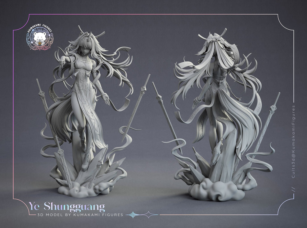 Ye Shunguang (Zenless Zone Zero) resin figure by KumakamiFigures — studio render 6