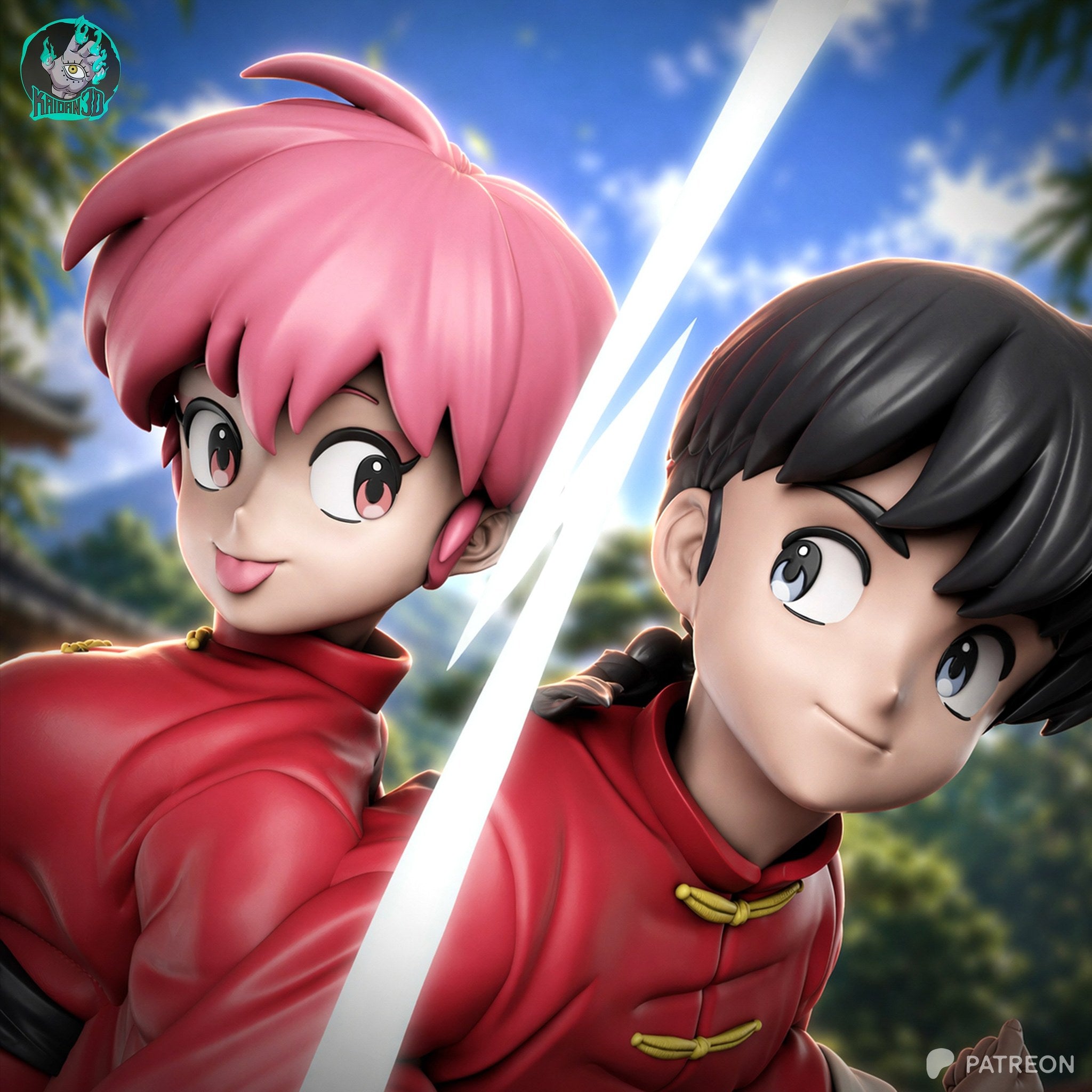 Ranma Saotome (Ranma 1/2) resin figure by Kaidan 3D — studio render 5
