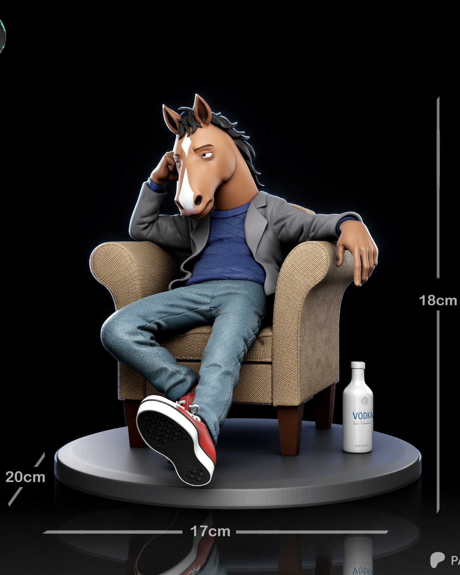 BoJack Horseman (Bojack Horseman) resin figure by Kaidan 3D — studio render 4