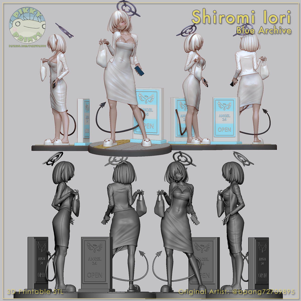 Shiromi Iori (Blue Archive) resin figure by PikkyPrints — studio render 8