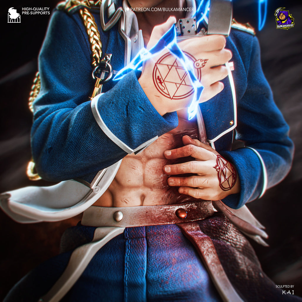Roy Mustang (Fullmetal Alchemist) resin figure by Bulkamancer — studio render 7