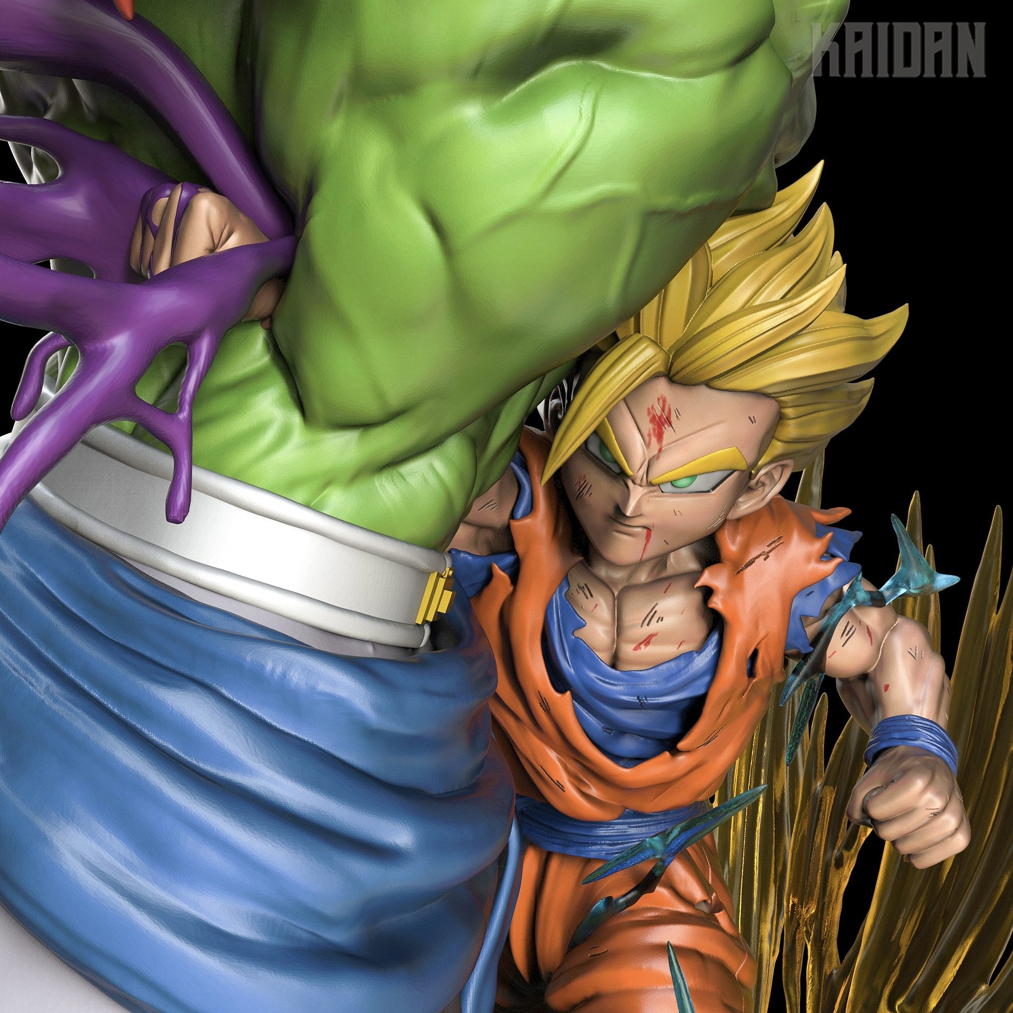 Bojack and Gohan (Dragon Ball) resin figure by Kaidan 3D — studio render 2