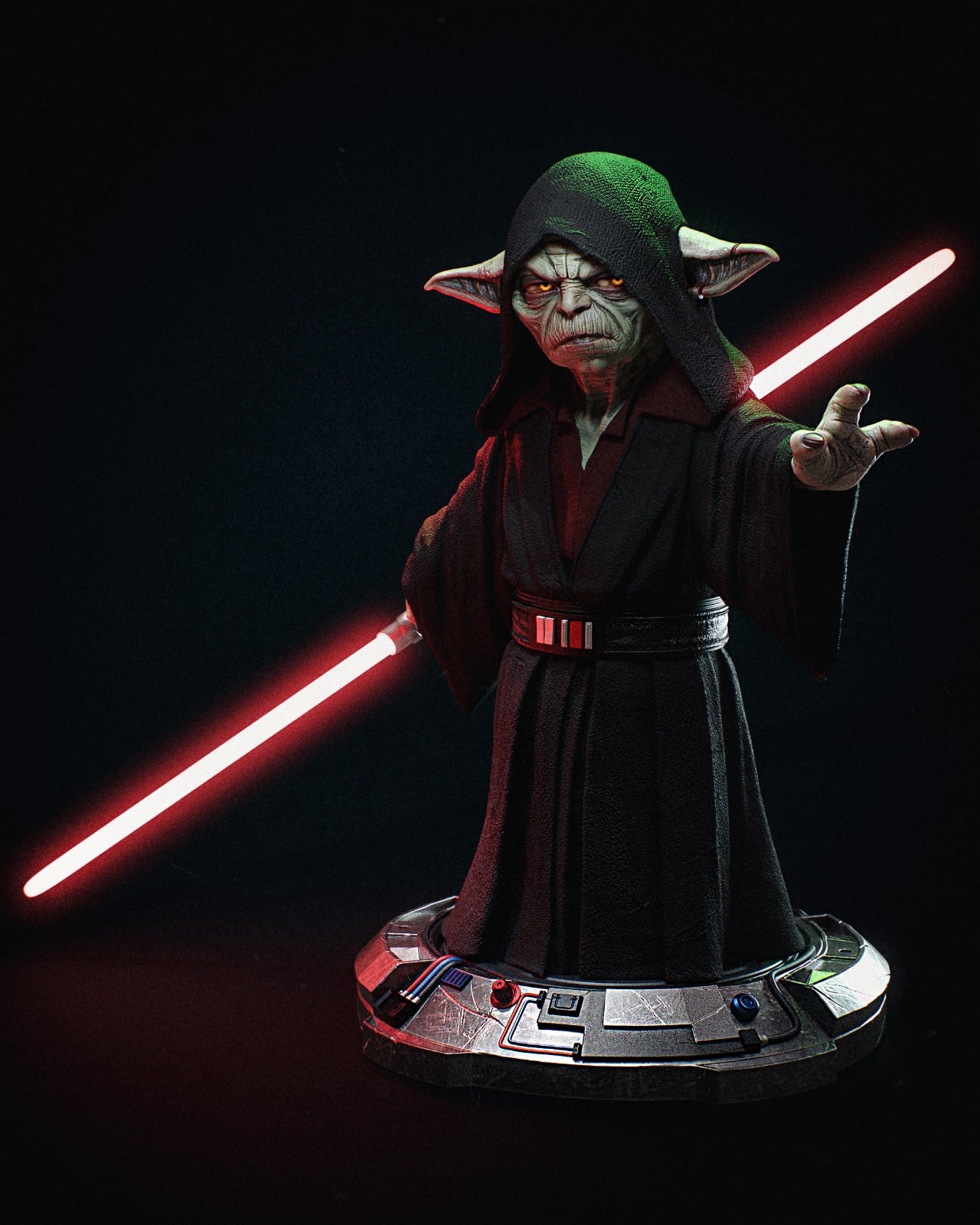 Darth Vader and Yoda — studio render 3