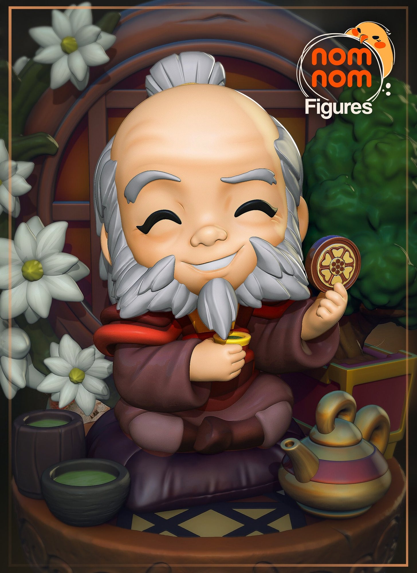 Uncle Iroh Avatar The Last Airbender Chibi resin figure by NomNom Figures — studio preview 1