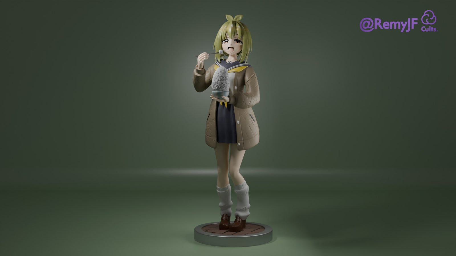 Meme Bashame (My Deer Friend Nokotan) resin figure by RemyJF — studio render 1