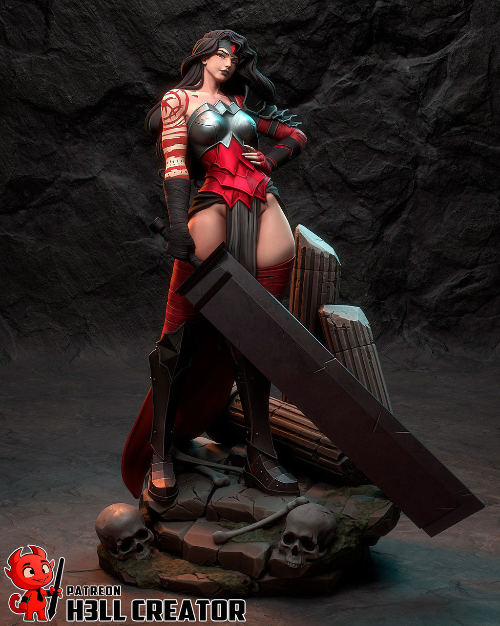 Wonder Woman (DC) resin figure by h3LLcreator — studio render 3