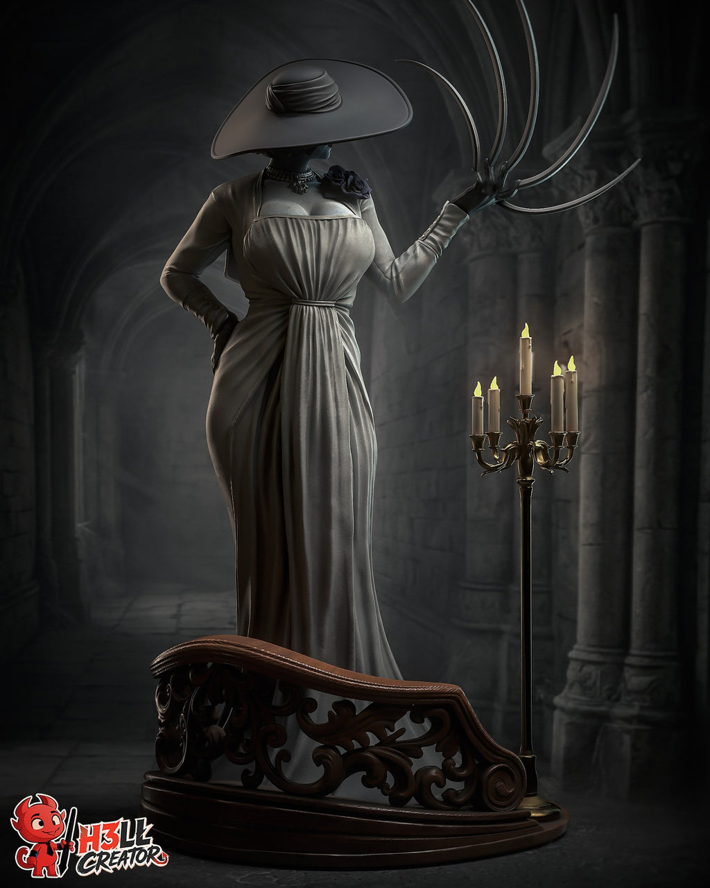 Alcina Dimitrescu (Resident Evil) resin figure by h3LLcreator — studio render 5