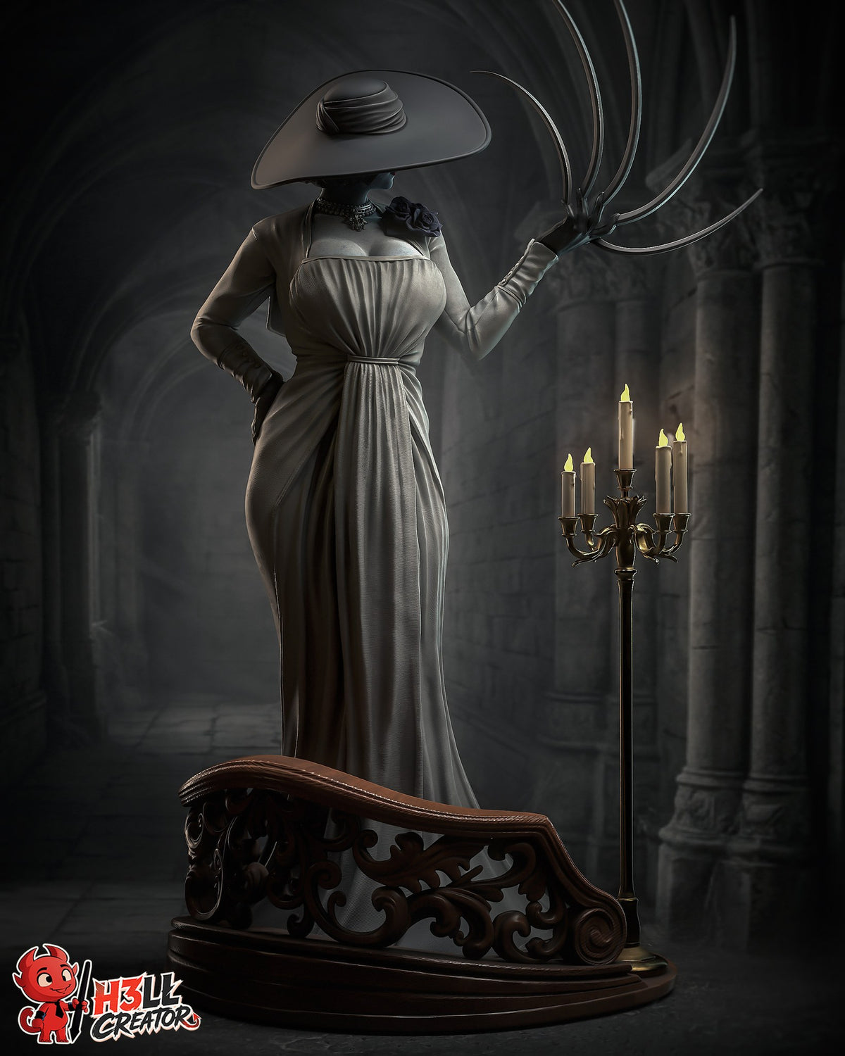 Alcina Dimitrescu (Resident Evil) resin figure by h3LLcreator — studio render 5