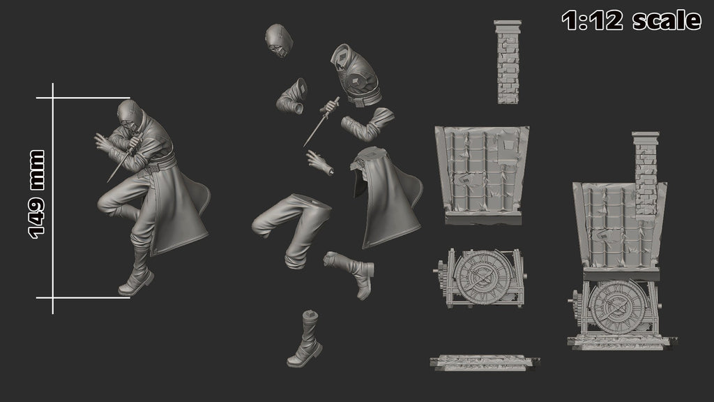 Corvo Attano (Dishonored) resin figure by h3LLcreator — studio render 8
