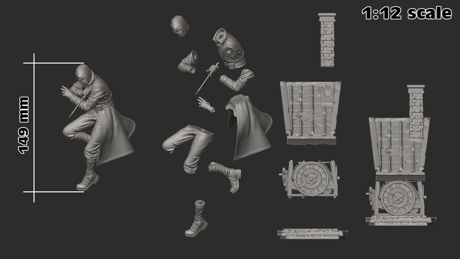 Corvo Attano (Dishonored) resin figure by h3LLcreator — studio render 8