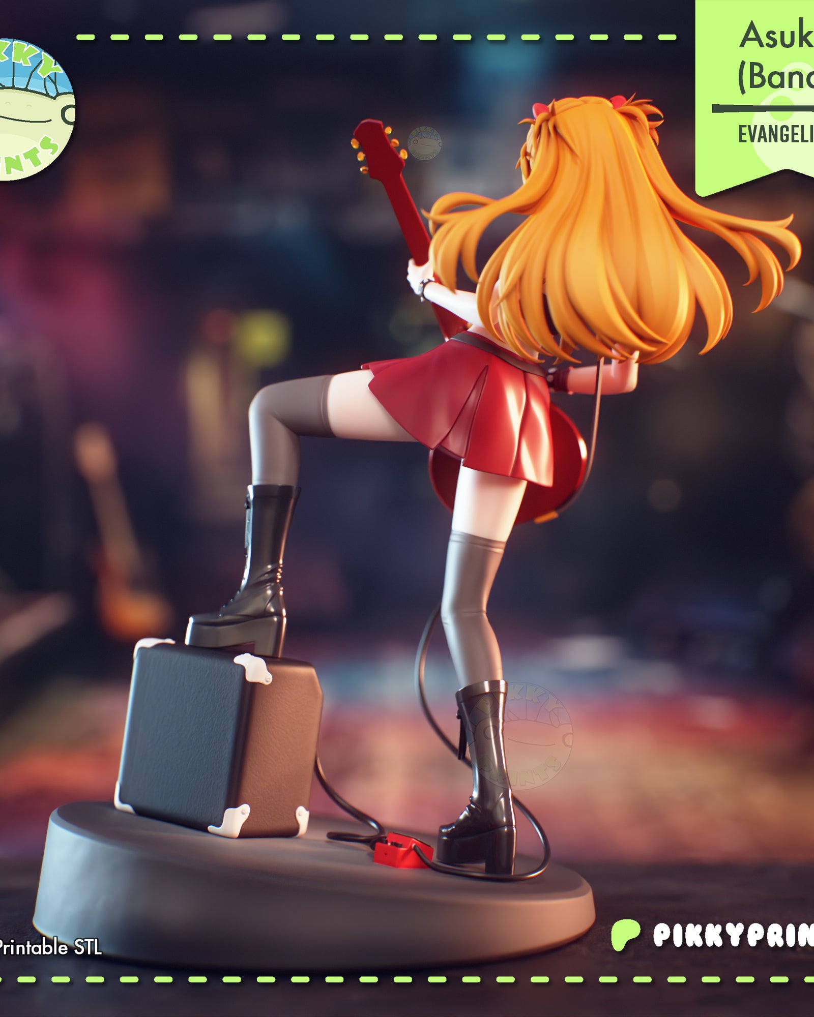 Asuka Langley (Evangelion) resin figure by PikkyPrints — studio render 3