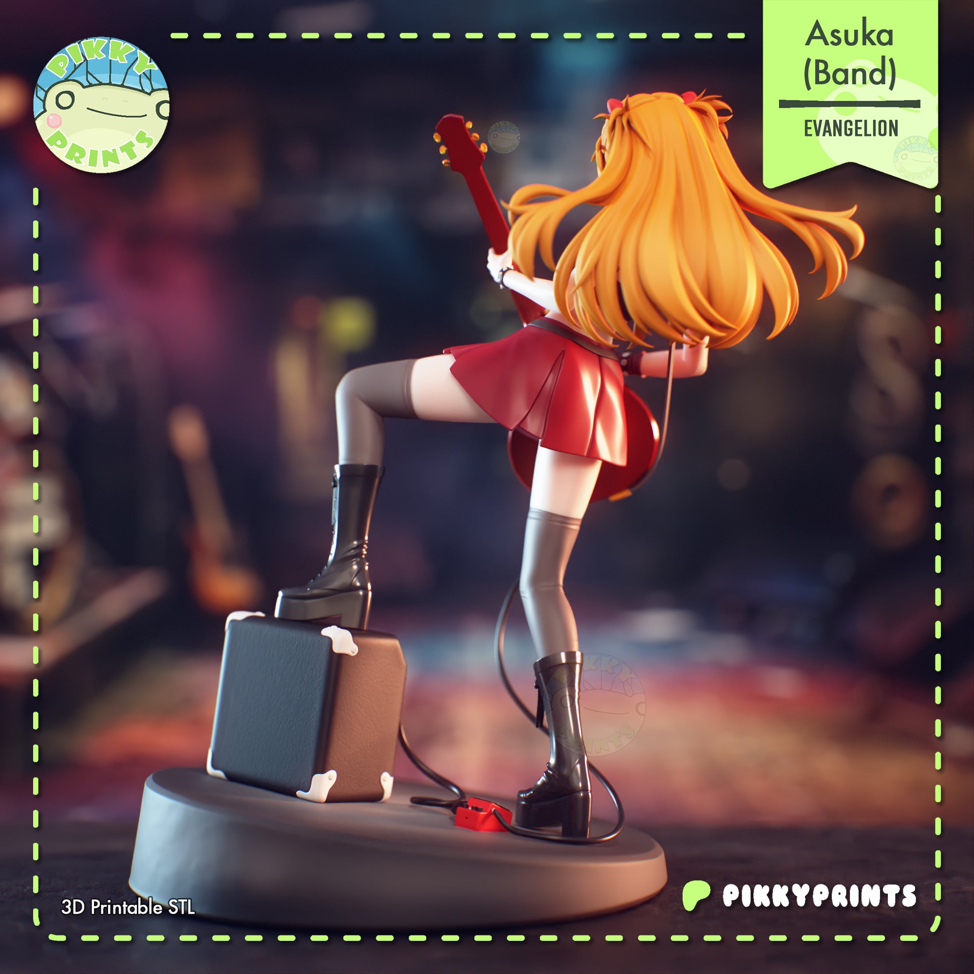 Asuka Langley (Evangelion) resin figure by PikkyPrints — studio render 3