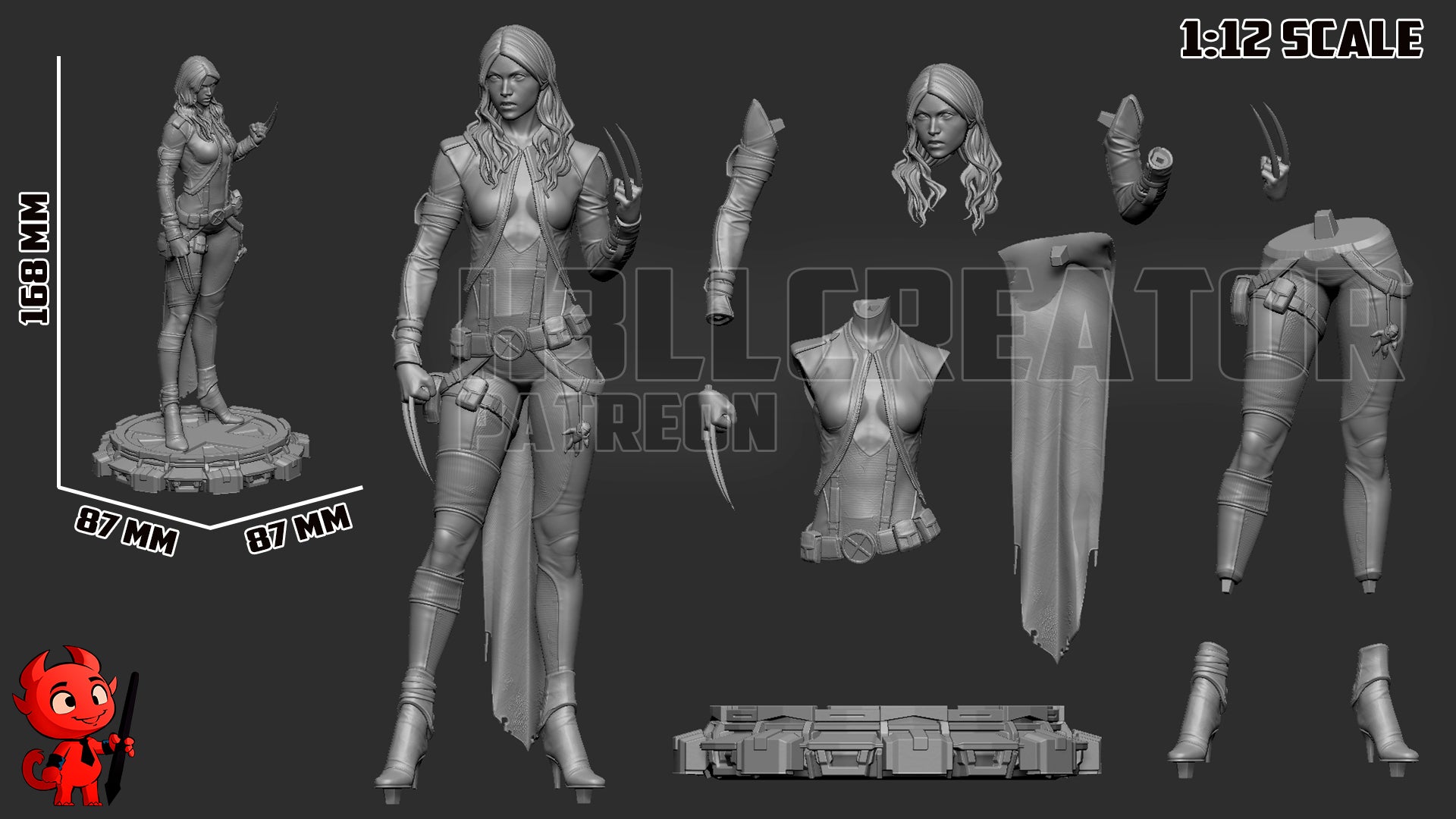 Laura Kinney (Marvel) resin figure by h3LLcreator — studio render 14