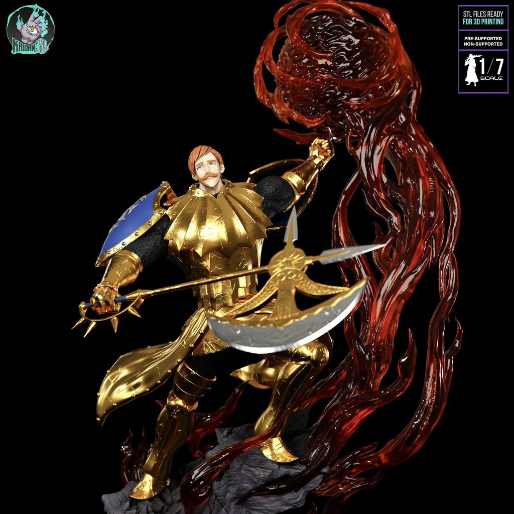 Escanor (Seven Deadly Sins) resin figure by Kaidan 3D — studio render 3