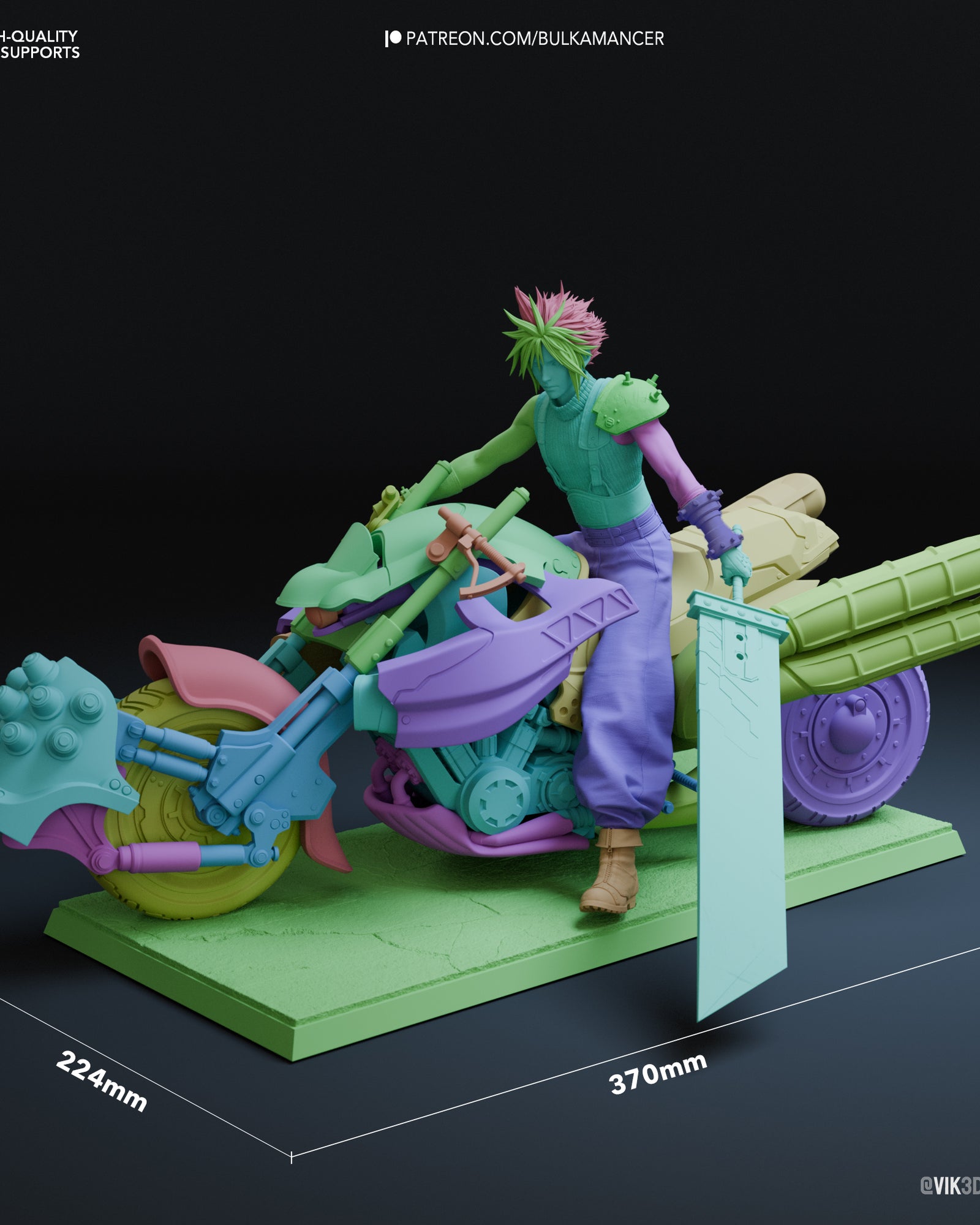 Cloud Strife (Final Fantasy) resin figure by Bulkamancer — studio render 5