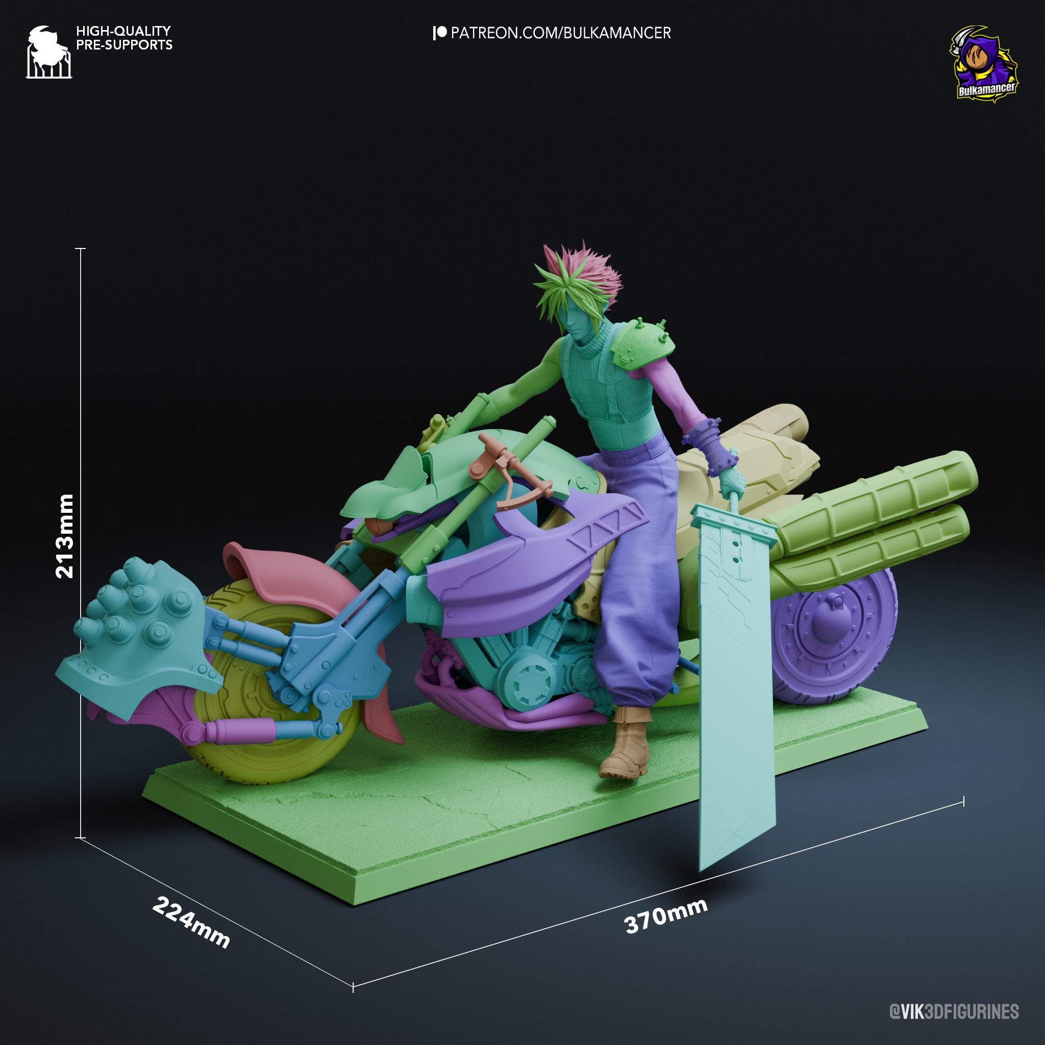 Cloud Strife (Final Fantasy) resin figure by Bulkamancer — studio render 5