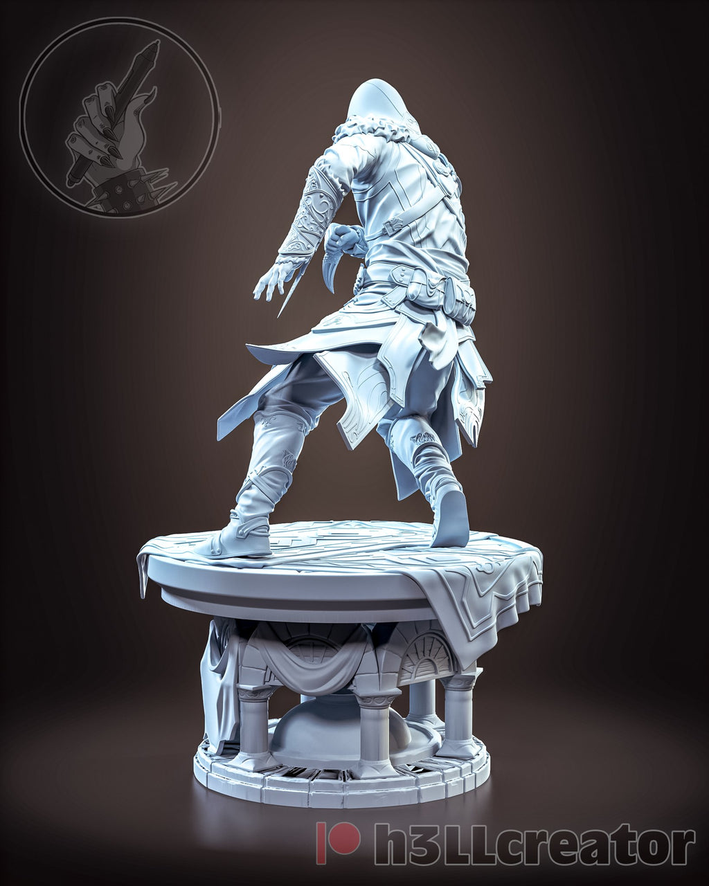 Ezio Auditore (Assassin's Creed) resin figure by h3LLcreator — studio render 9