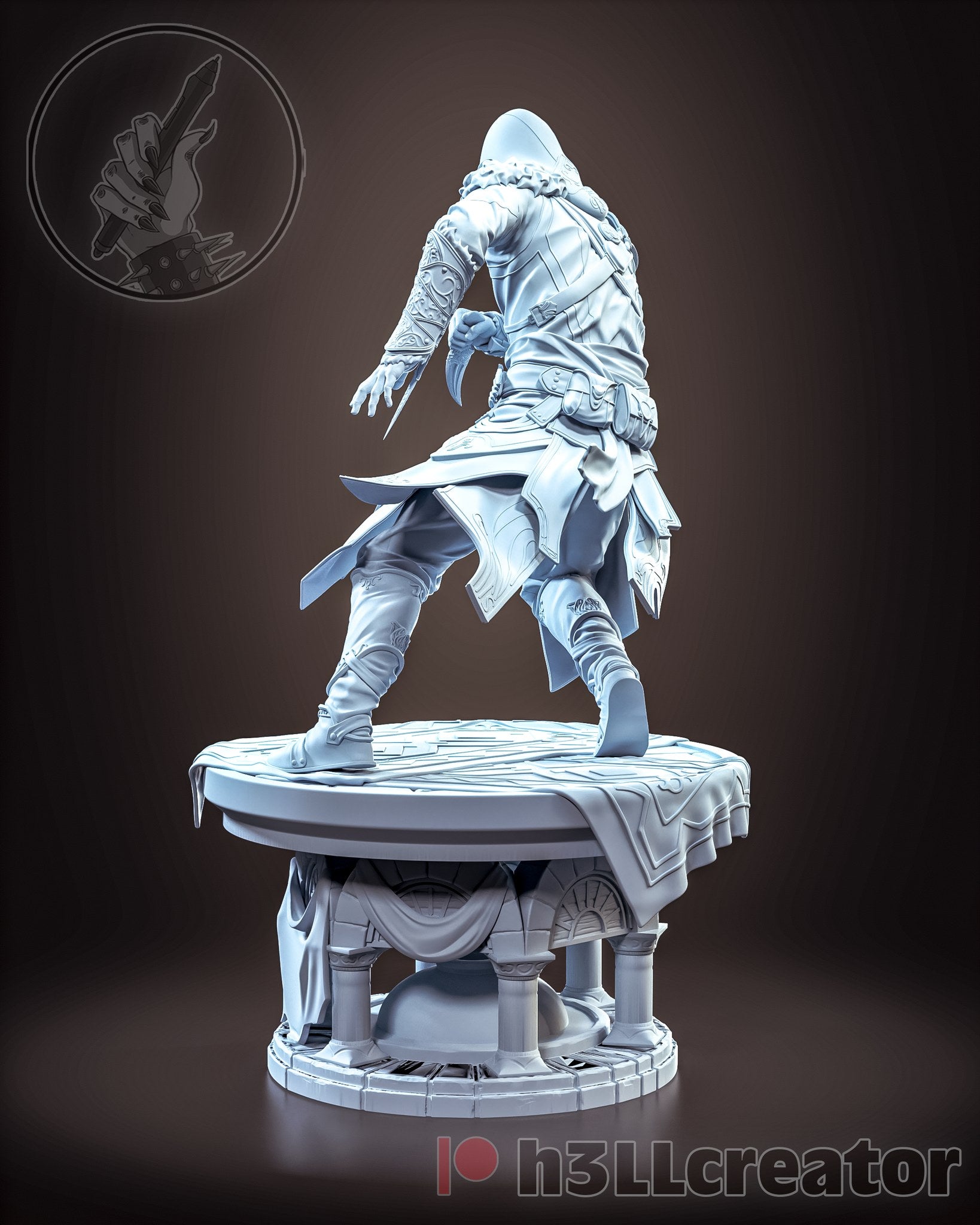 Ezio Auditore (Assassin's Creed) resin figure by h3LLcreator — studio render 9