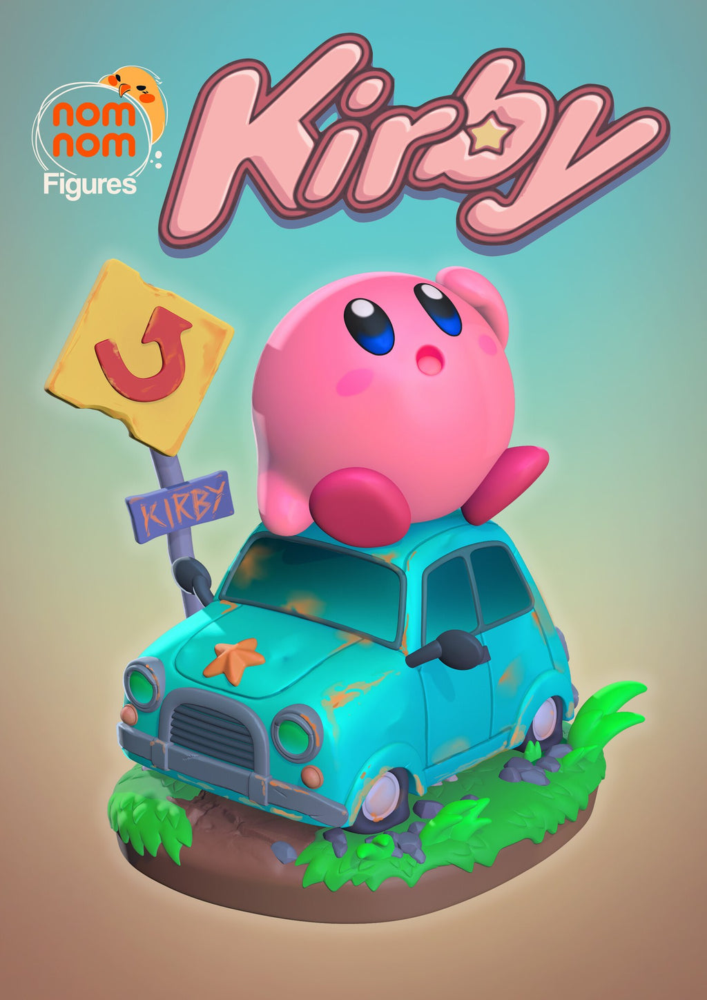 Kirby resin figure by NomNom Figures — studio preview 1