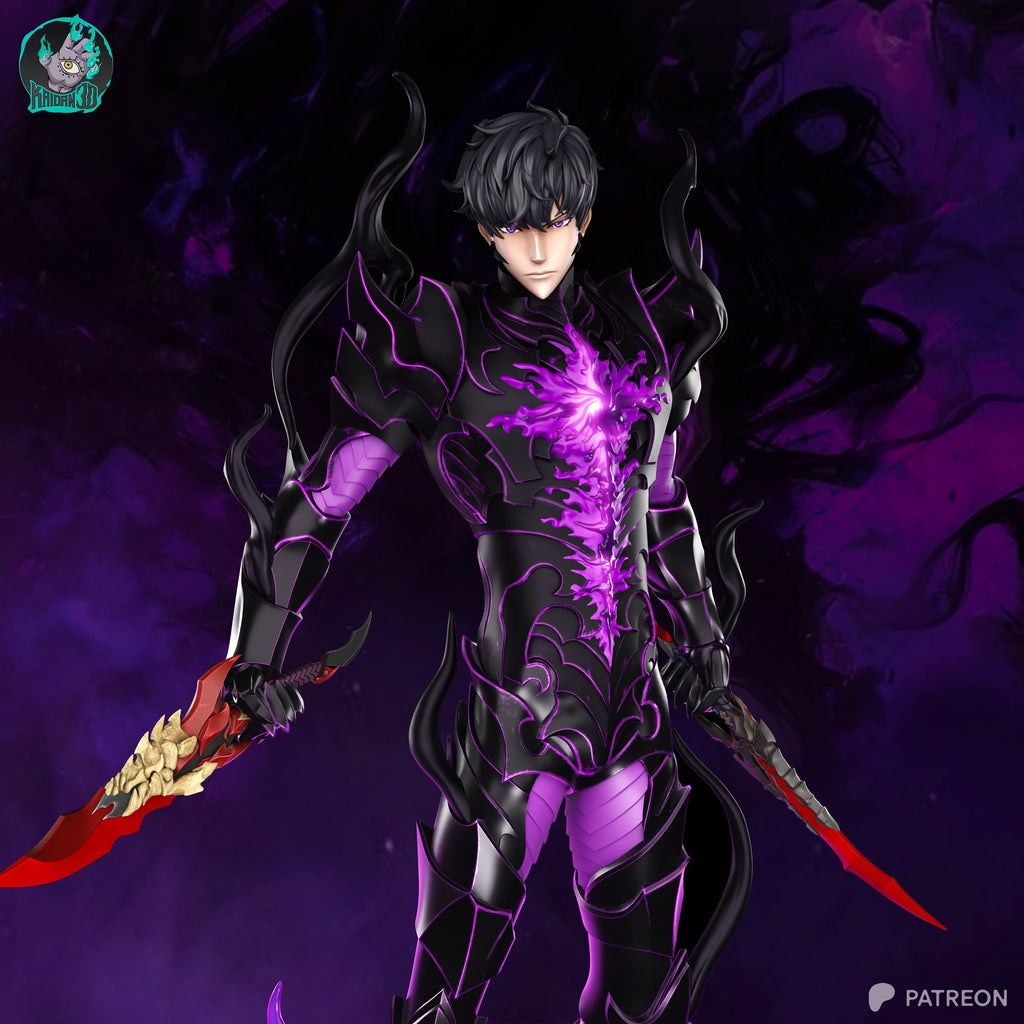 Sung Jinwoo (Solo Leveling) resin figure by Kaidan 3D — studio render 1