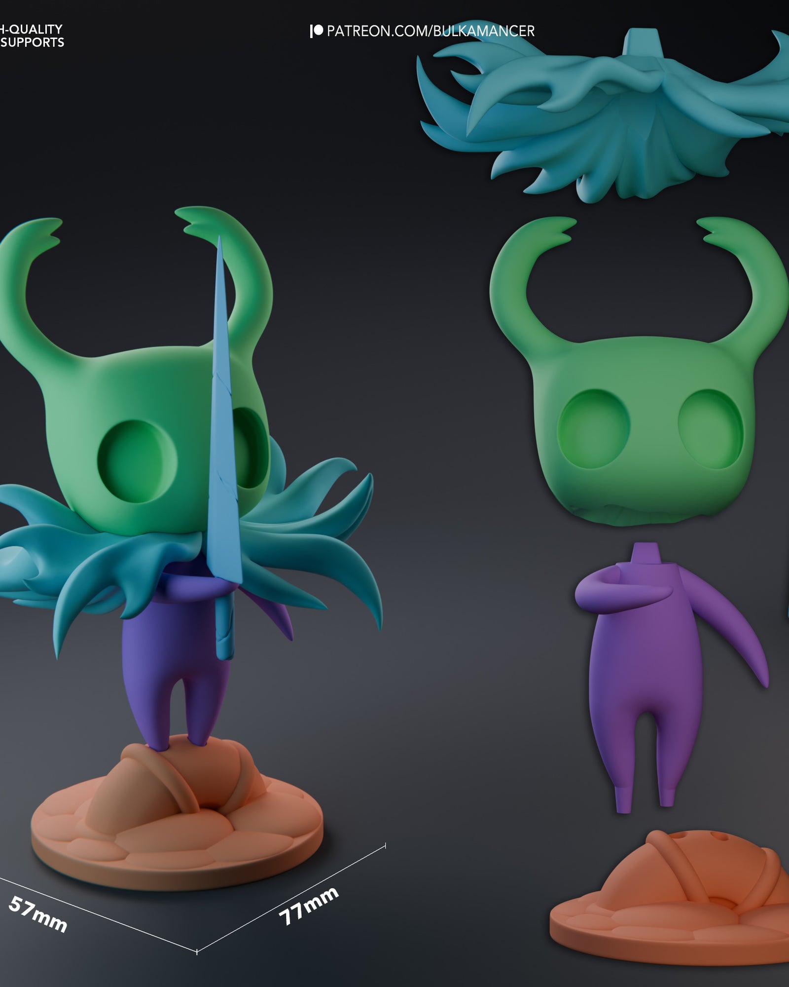 The Knight (Hollow Knight) resin figure by Bulkamancer — studio render 2