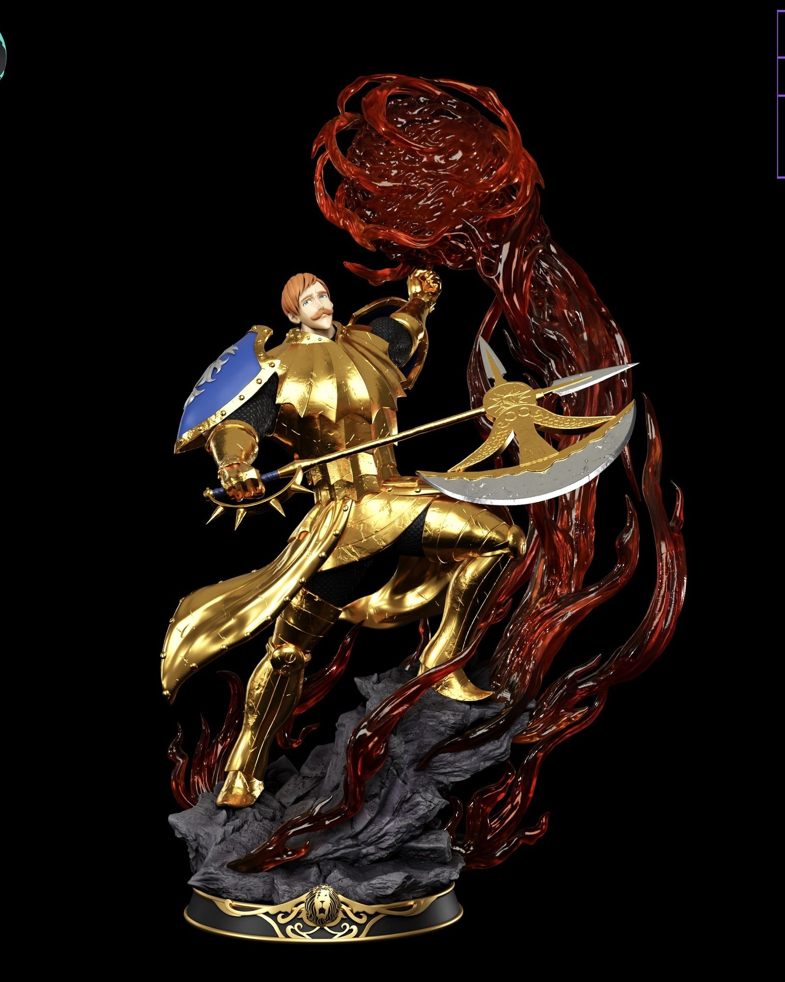 Escanor (Seven Deadly Sins) resin figure by Kaidan 3D — studio render 2