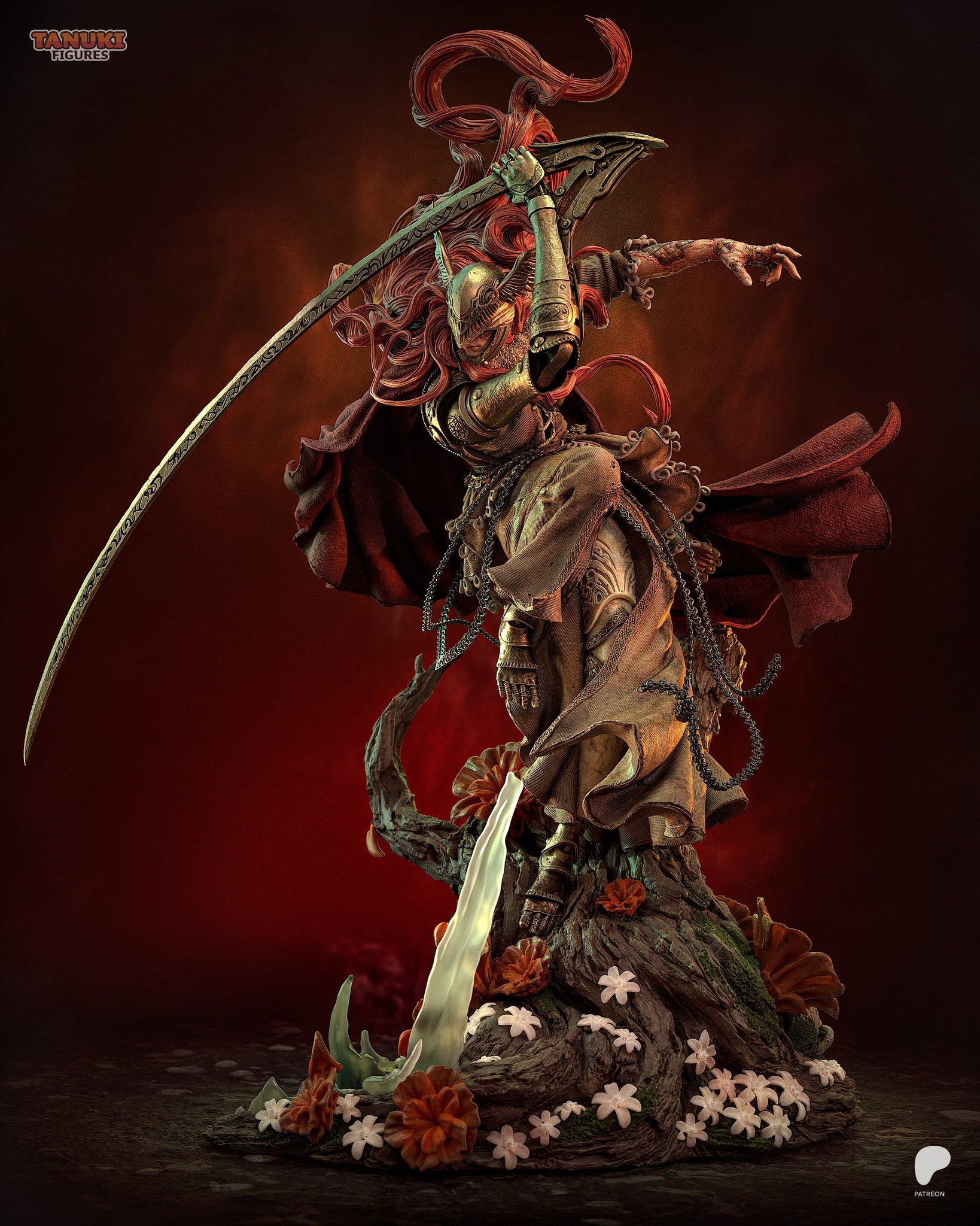 Malenia (Elden Ring) resin figure by Tanuki Figures — studio render 2