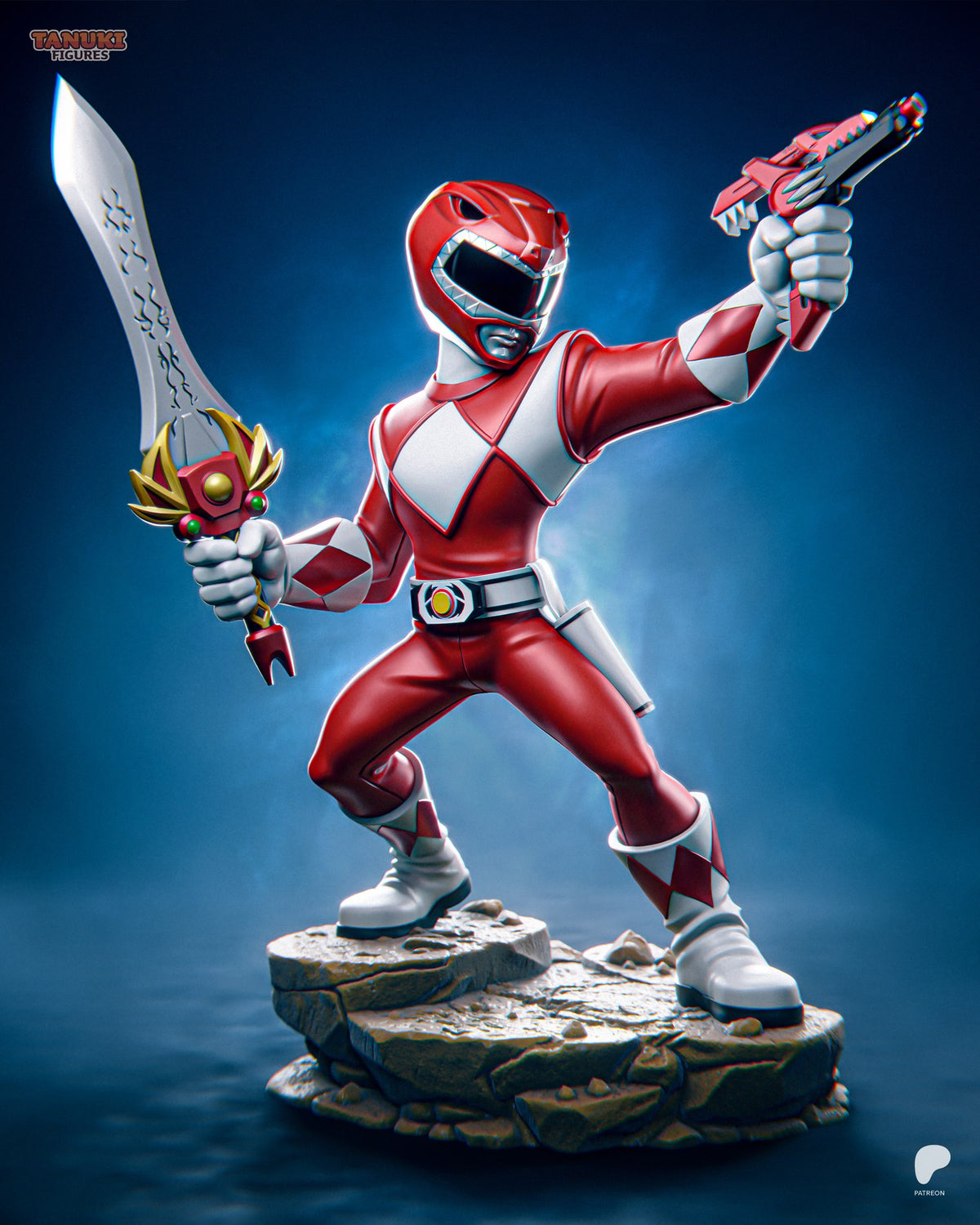 Red Ranger (Power Rangers) resin figure by Tanuki Figures — studio render 1