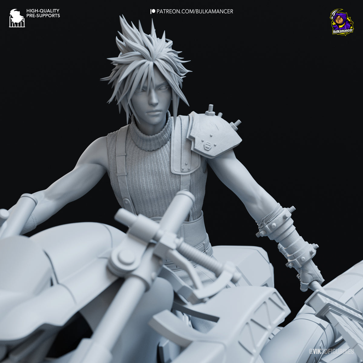 Cloud Strife (Final Fantasy) resin figure by Bulkamancer — studio render 7