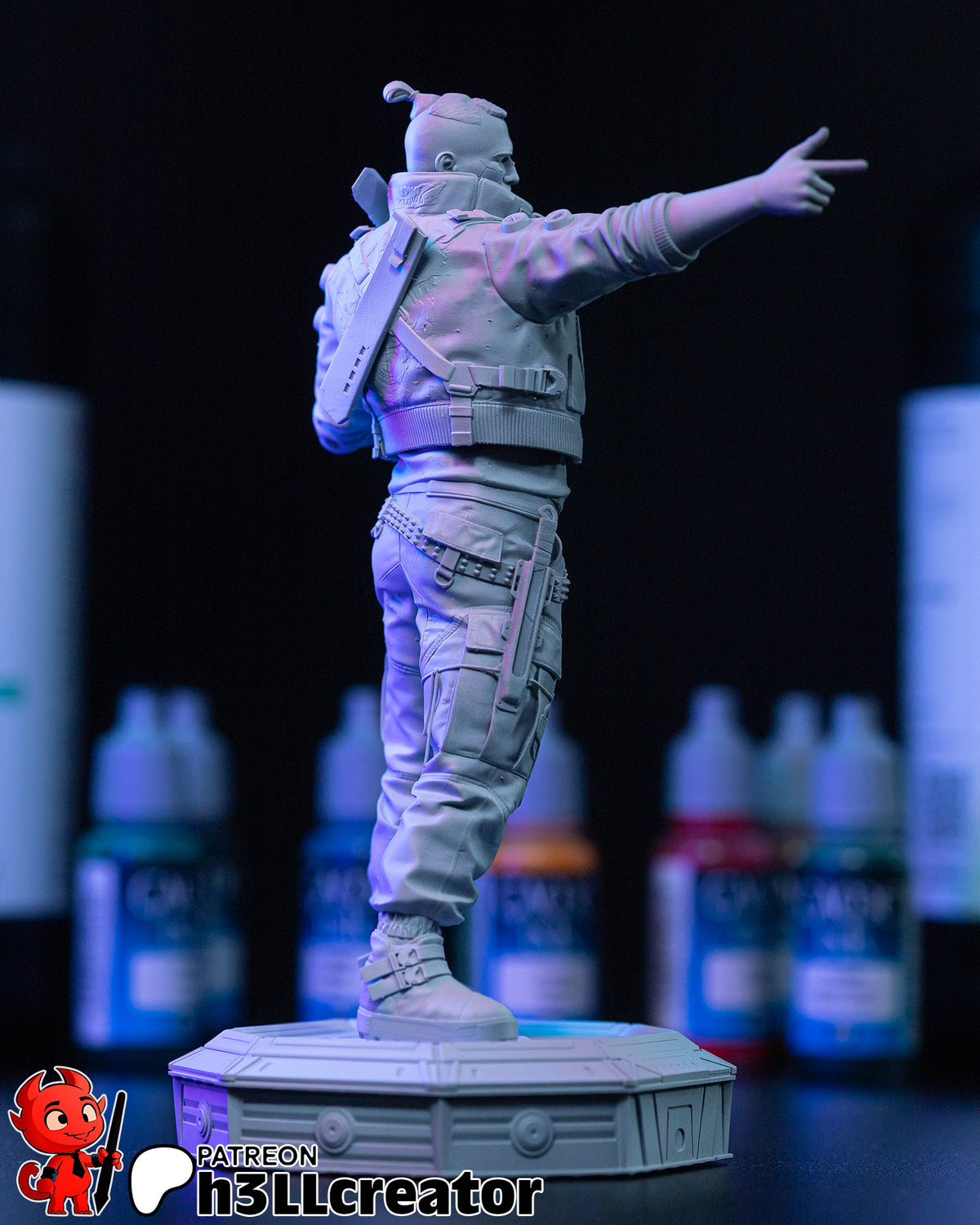 Jackie Welles (Cyberpunk 2077) resin figure by h3LLcreator — studio render 7