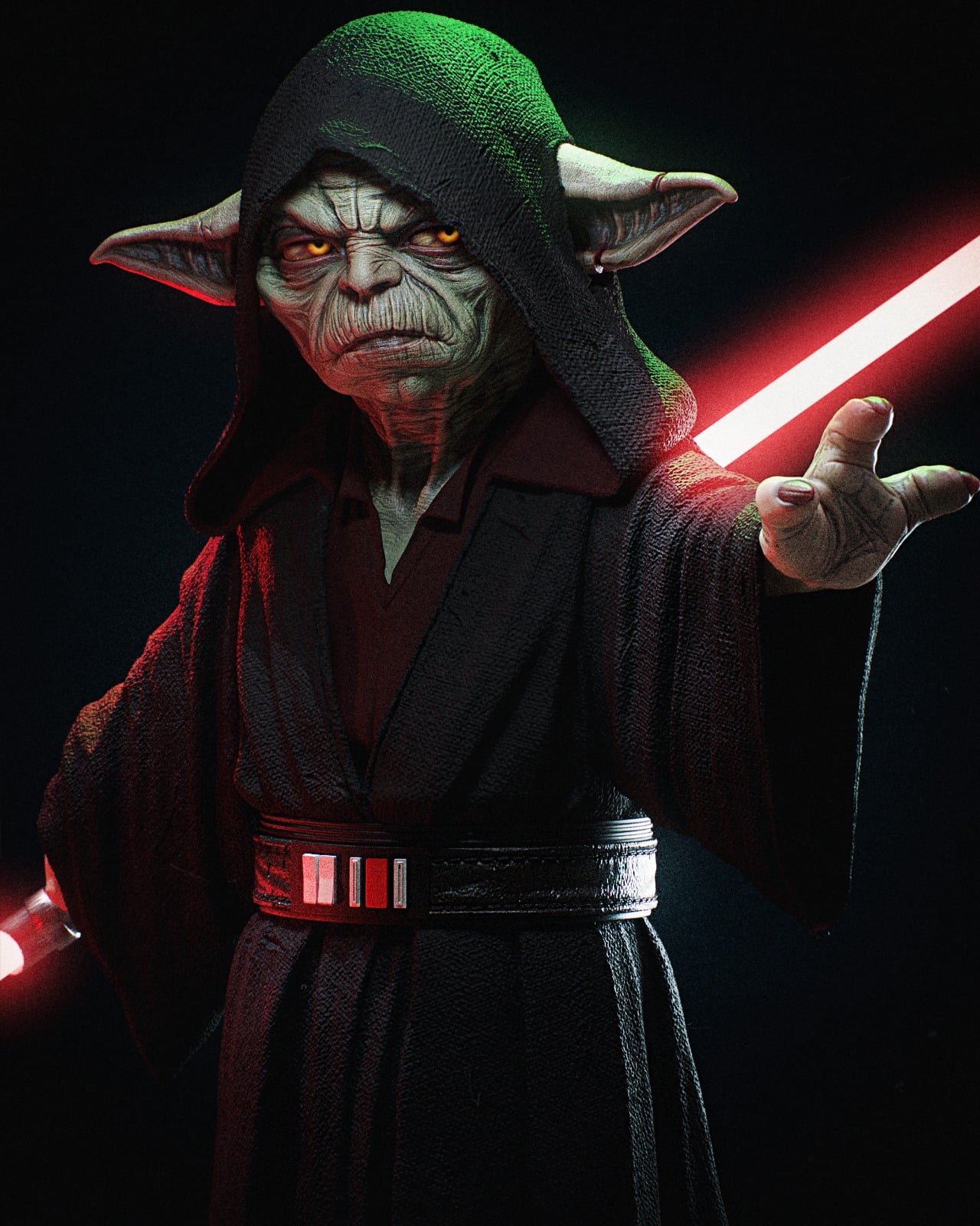 Darth Vader and Yoda — studio render 4