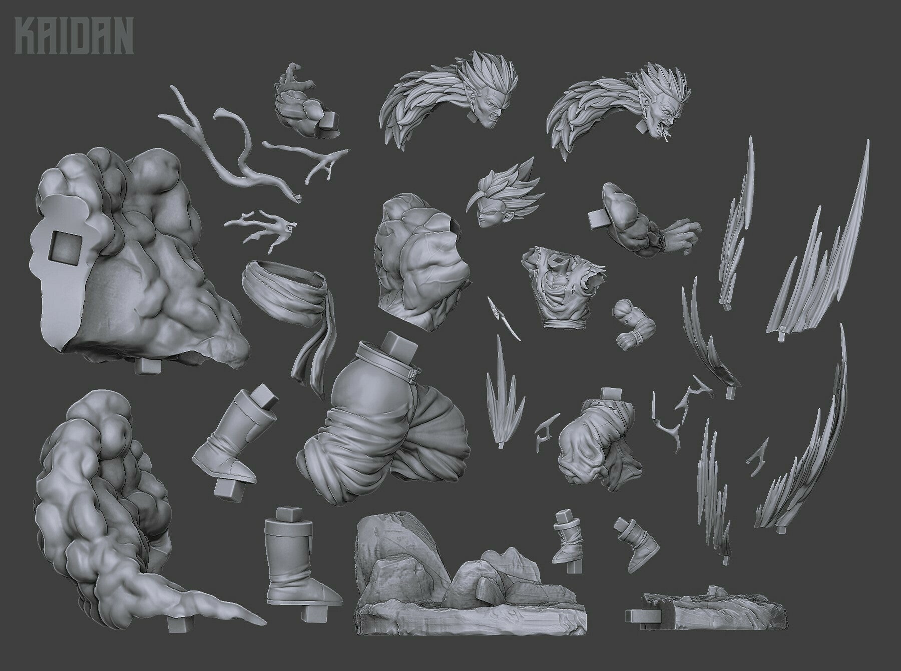 Bojack and Gohan (Dragon Ball) resin figure by Kaidan 3D — studio render 6