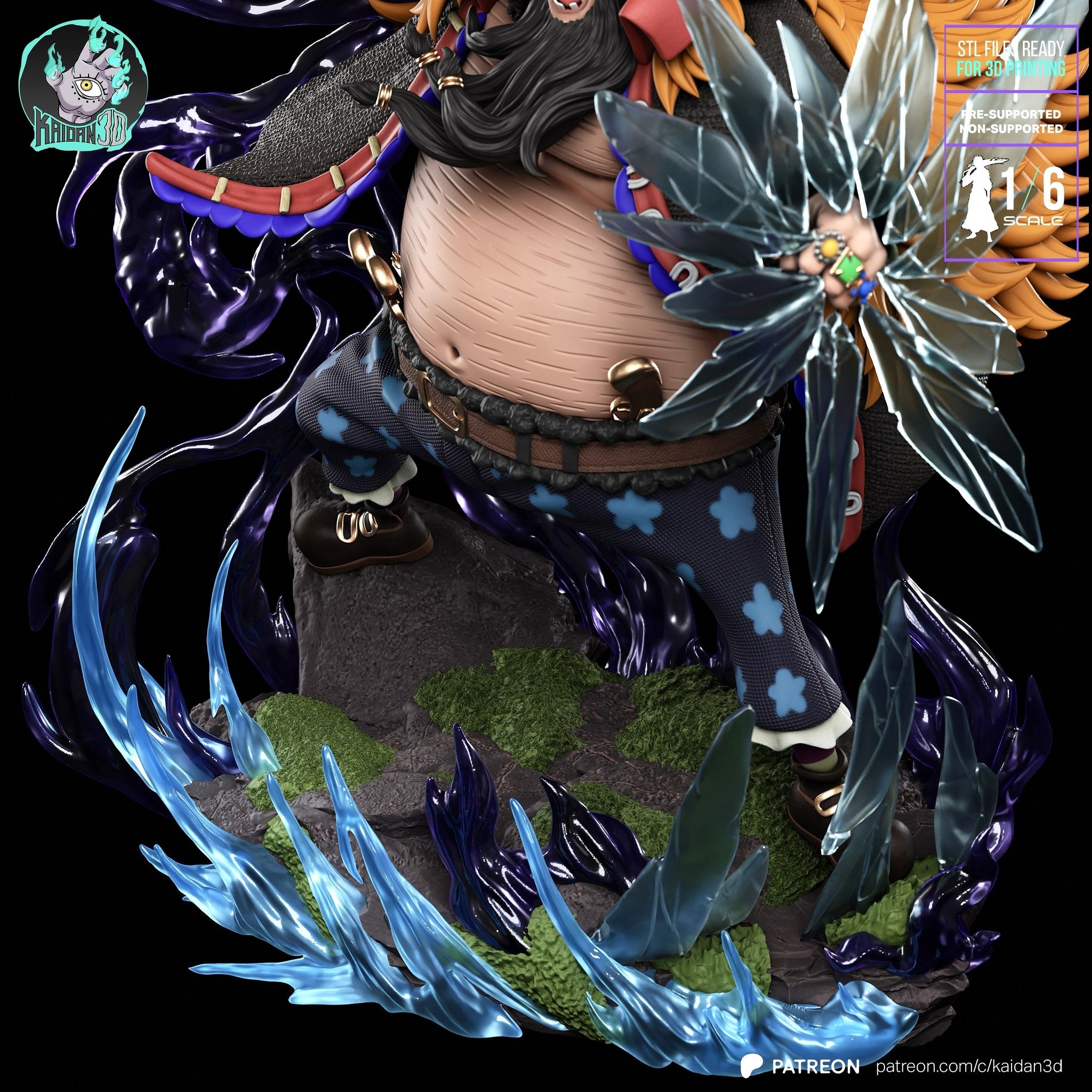 Blackbeard (One Piece) resin figure by Kaidan 3D — studio render 3