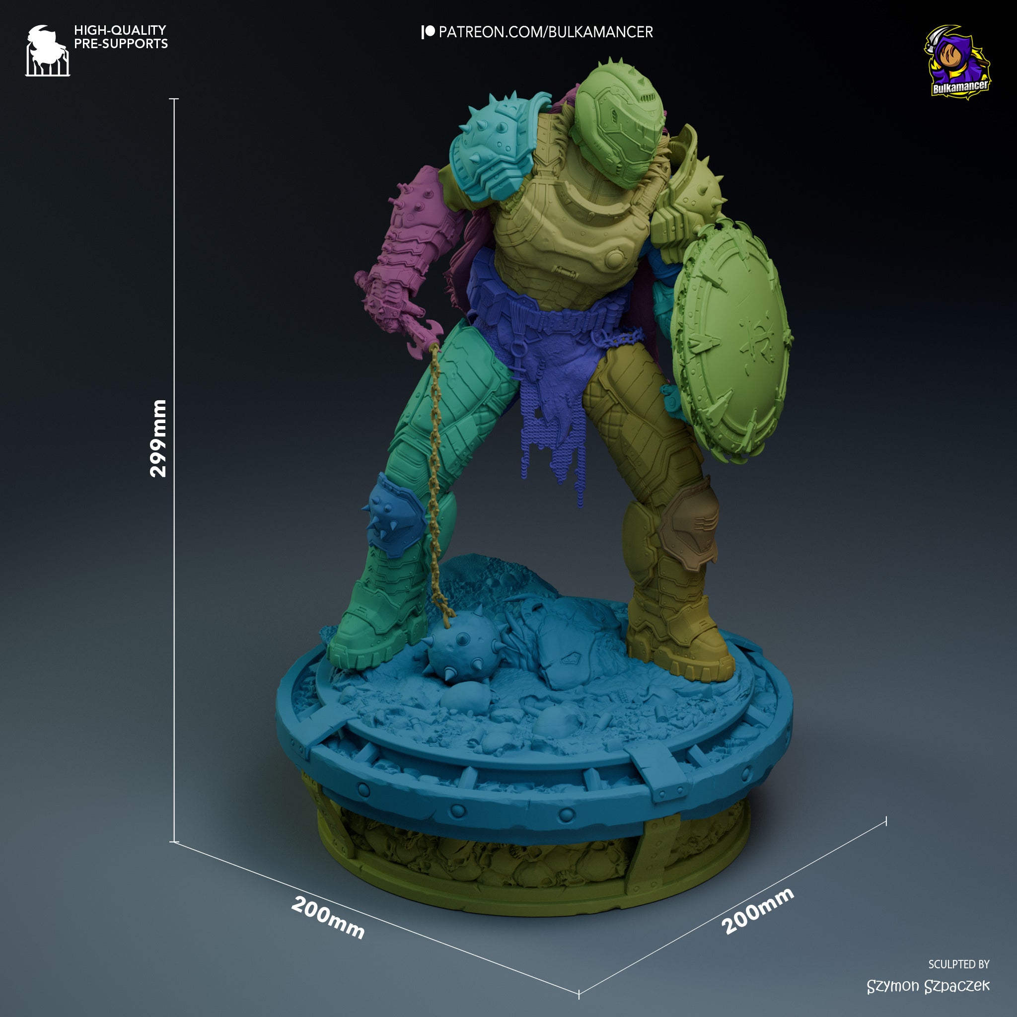 Doom Slayer (Doom) resin figure by Bulkamancer — studio render 9