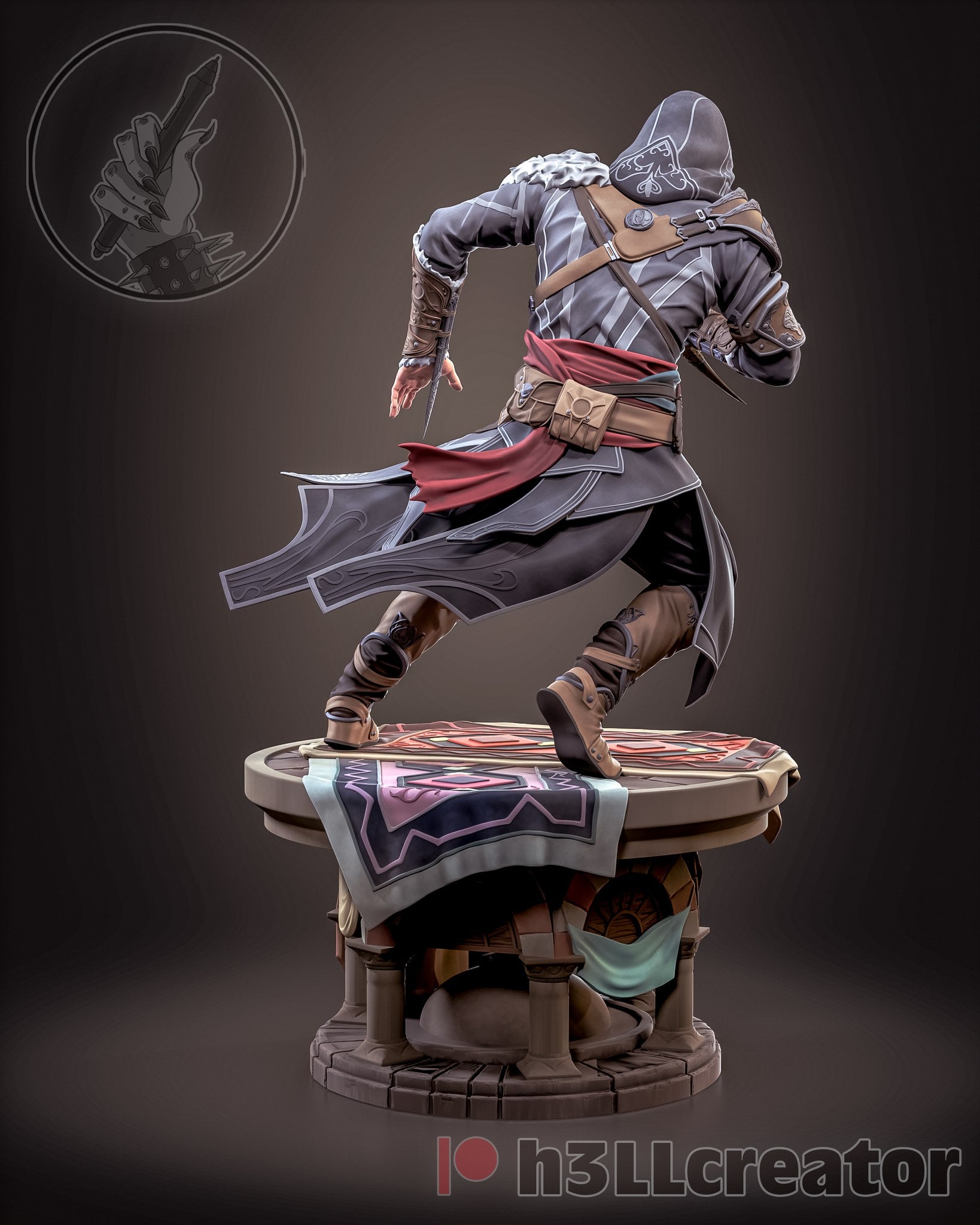 Ezio Auditore (Assassin's Creed) resin figure by h3LLcreator — studio render 5