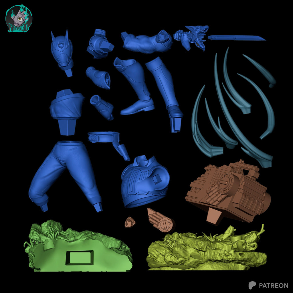 Shadow Ranger (Power Rangers) resin figure by Kaidan 3D — studio render 6
