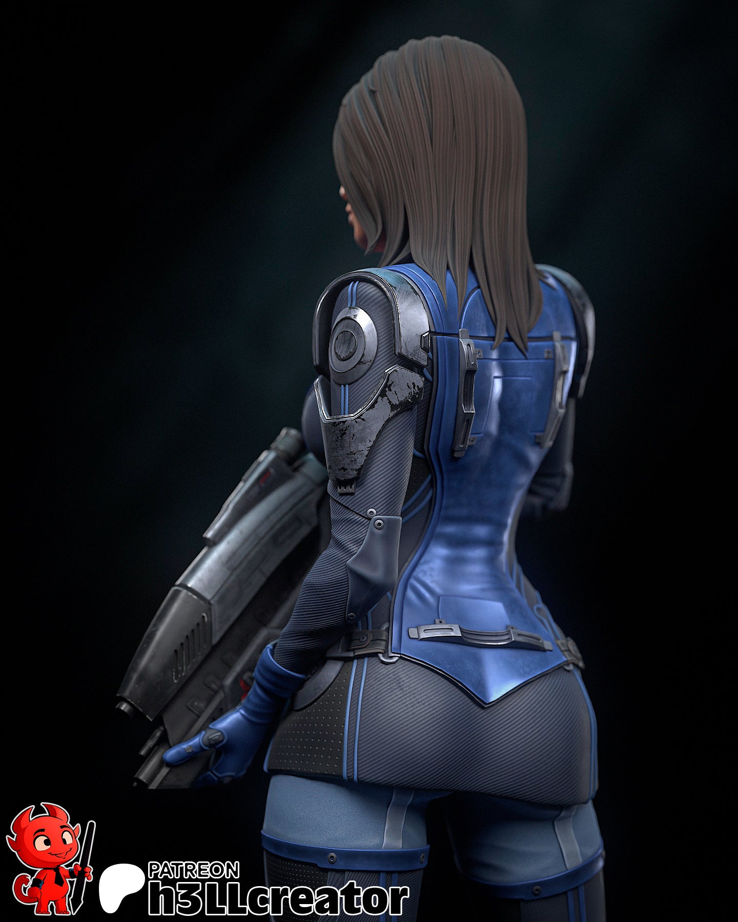 Ashley Williams (Mass Effect) resin figure by h3LLcreator — studio render 9